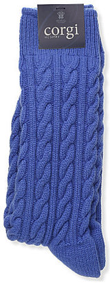 Corgi Cashmere chunky cable-knit socks