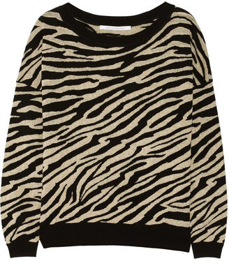 Diane von Furstenberg Estelle zebra-print knitted sweater