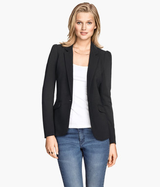 H&M Jacket with Puff Sleeves - Black - Ladies