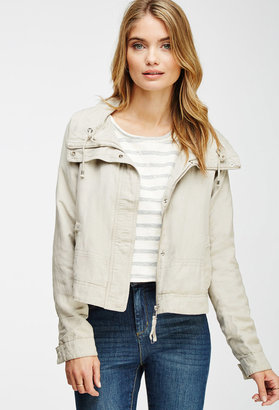 Forever 21 CONTEMPORARY Linen-Blend Utility Jacket