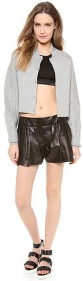 Alexander Wang Cropped Double Face Bomber