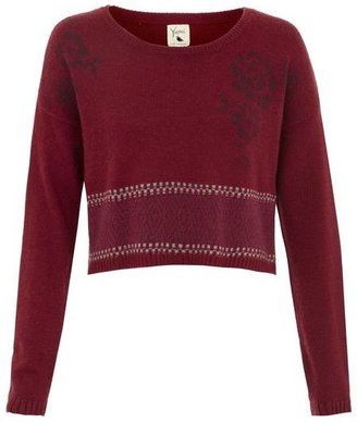 Yumi Cute And Cropped Jumper Red