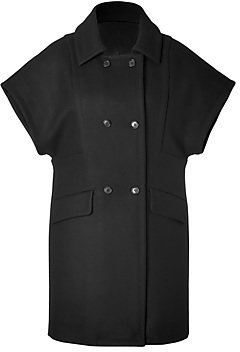 Michael Kors Wool Short Sleeve Coat in Black
