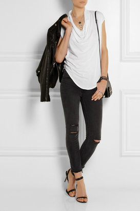 Helmut Lang Draped cotton and modal-blend jersey top
