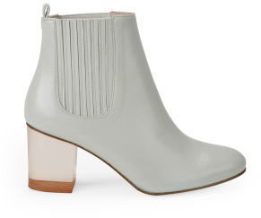 Opening Ceremony Women's Brenda Heeled Leather Ankle Boots Stone White