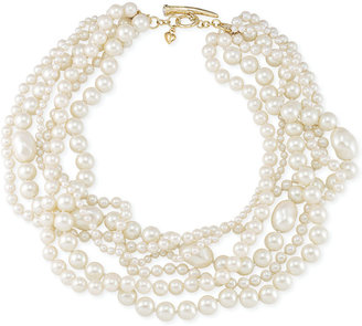 Carolee 12k Gold-Plated Multi-Row Glass Pearl Torsade Necklace