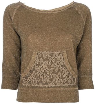 Sweet Rosee lace appliqué sweater