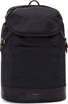 Paul Smith Navy Leather Trim Grosgrain Backpack