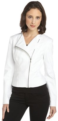 Tahari white 'Brenna' asymmetrical tuxedo jacket