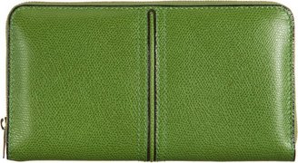 Valextra Costa Zip Wallet-Green