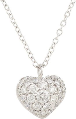 Finn Pave Puffed Heart Pendant Necklace-Colorless