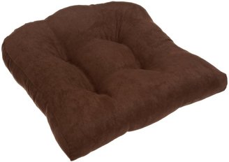 Arlee Faux Suede Chamois Non Slip Chair Pad, Chocolate