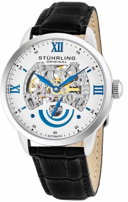 Stuhrling Original Men's 574.01 Symphony Aristocrat Executive II Automatic Skeleton Silver Dial Watch