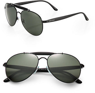 Giorgio Armani 58MM Metal Aviator Sunglasses