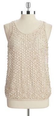 Vince Camuto Sequin and Mesh Tank