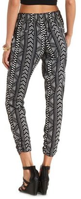 Charlotte Russe Mixed Print Striped Jogger Pants