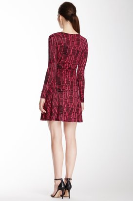 Tracy Reese Printed V-Neck Zip Dress