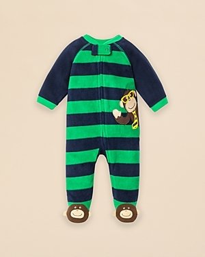 Little Me Infant Boys' Stripe Monkey Fleece Footie - Sizes 3-9 Months
