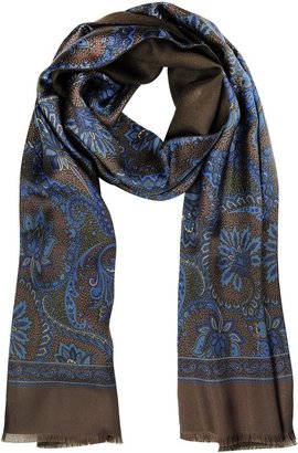 Forzieri Modal and Silk Floral Print Reversible Men's Scarf
