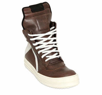 Rick Owens Geobasket Leather High Top Sneakers