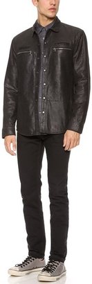 John Varvatos Leather Shirt Jacket