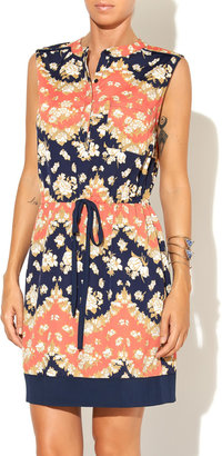 Collective Concepts Navy & Coral Floral Dress