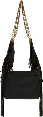 Lanvin Black Leather Tribal Fringe Bag