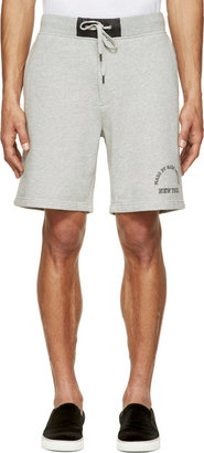 Marc by Marc Jacobs Heather Grey Leather-Trimmed Logo Shorts