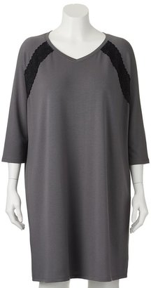 Apt. 9 lace-trim raglan sleep shirt - women's plus size