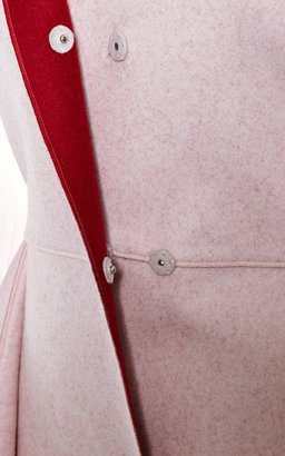 Giambattista Valli Two Tone Felt Coat With Petal Skirt