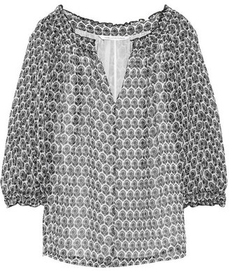 Diane von Furstenberg Bryn printed silk-chiffon blouse