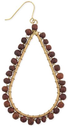 Z Designs Teardrop Wood Bead Earrings