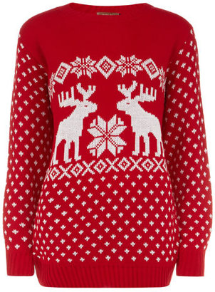 Dorothy Perkins Red novelty reindeer jumper
