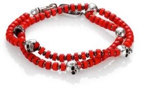 King Baby Studio Red Coral & Sterling Silver Beaded Bracelet