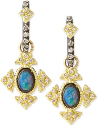 Armenta Mini Midnight Oval Opal Cross Earrings