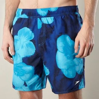 Speedo Blue flower printed swim shorts