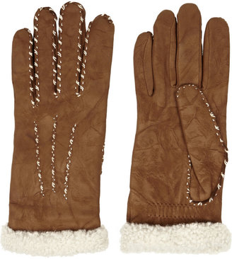 Agnelle Cashmere-lined leather gloves