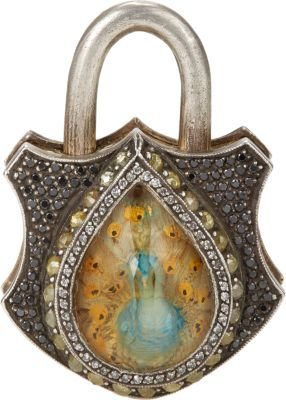 Sevan Biçakci Jeweled Peacock Intaglio Padlock Charm