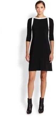 Piazza Sempione Contrast-Trimmed Cady A-Line Dress