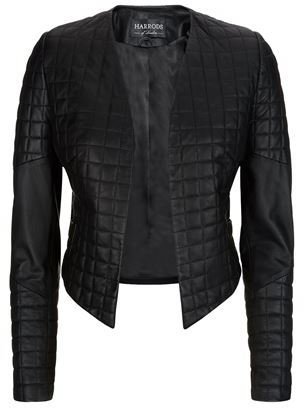 Harrods Cropped Quilted Leather Jacket