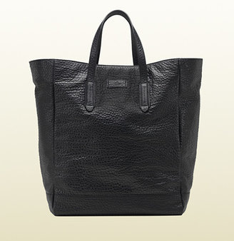 Gucci Black Grainy Leather Top Handle Tote