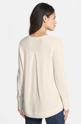 Nordstrom Pleat Back High-Low Cashmere Sweater