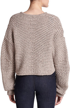 Helmut Lang Soft Grid Chunky-Knit Cocoon Sweater