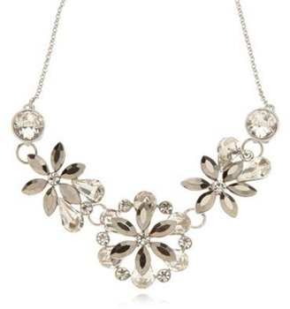 The Collection Silver plated triple flower necklace