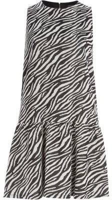 River Island Black zebra print drop waist shift dress