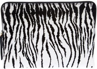 Lanvin zebra print flat clutch