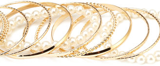 Forever 21 Twisted Faux Pearl Bangle Set