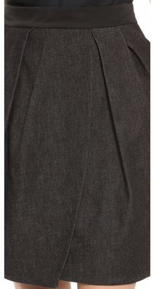 Vera Wang Collection Draped Petal Denim Skirt