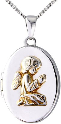 Love SILVER Angel Locket in Sterling Silver with a Yellow Rhodium Finish