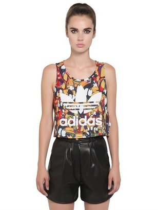 adidas Printed Techno Jersey Cropped Tank Top